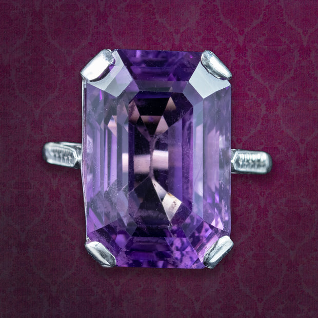 Art Deco Style Amethyst Cocktail Ring 22ct Amethyst 