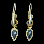 Art Deco Style Blue Topaz Pearl Drop Earrings