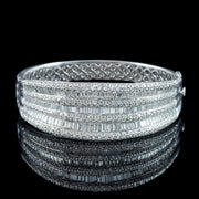 Art Deco Style Diamond Bangle 18ct Gold 9.58ct Total
