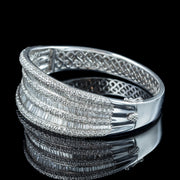 Art Deco Style Diamond Bangle 18ct Gold 9.58ct Total
