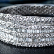 Art Deco Style Diamond Bangle 18ct Gold 9.58ct Total
