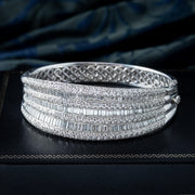 Art Deco Style Diamond Bangle 18ct Gold 9.58ct Total