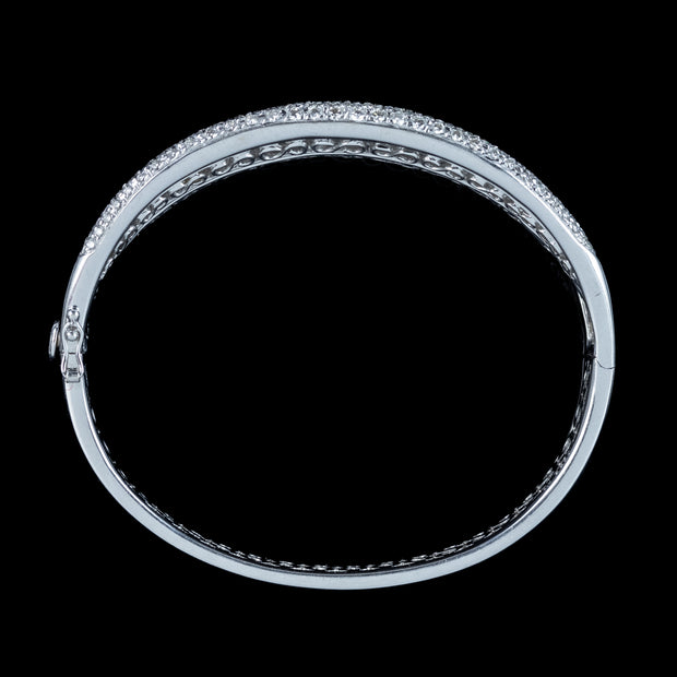 Art Deco Style Diamond Bangle 18ct Gold 9.58ct Total