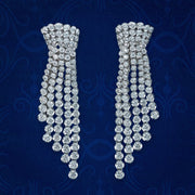 Art Deco Style Diamond Chandelier Tassel Earrings 18ct Gold 6.5ct Total