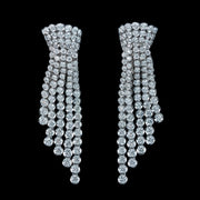 Art Deco Style Diamond Chandelier Tassel Earrings 18ct Gold 6.5ct Total