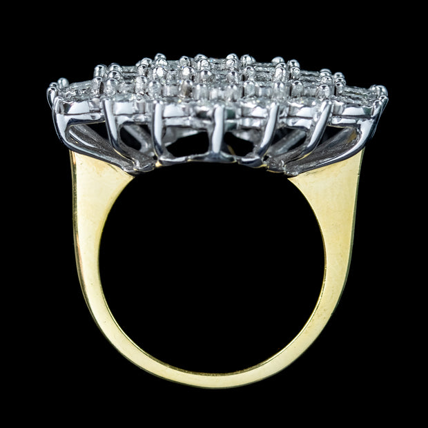 Diamond Cluster Cocktail Ring 2.2ct Total