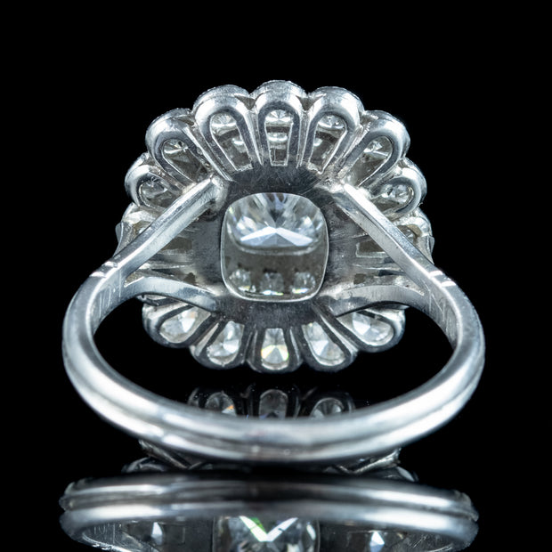 Art Deco Style Diamond Cluster Ring 2.42ct Total