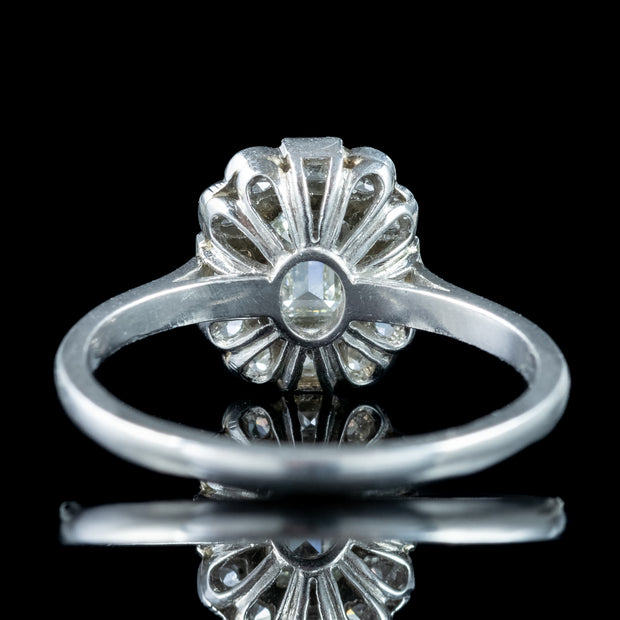 Art Deco Style Diamond Cluster Ring 1.1ct Diamond