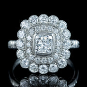 Art Deco Style Diamond Cluster Ring 2.42ct Total