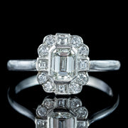 Art Deco Style Diamond Cluster Ring 1.1ct Diamond