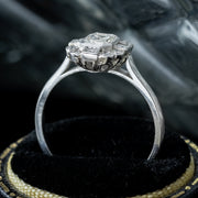 Art Deco Style Diamond Cluster Ring 1.1ct Diamond