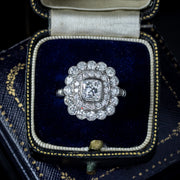 Art Deco Style Diamond Cluster Ring 2.42ct Total