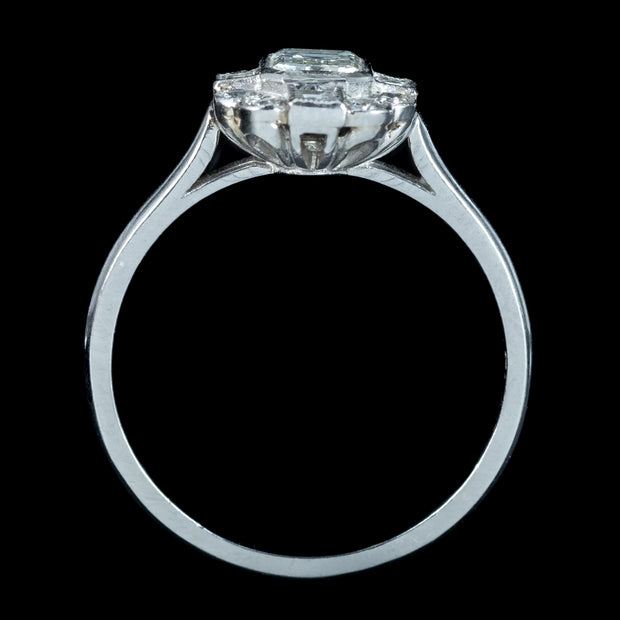 Art Deco Style Diamond Cluster Ring 1.1ct Diamond