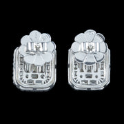 Art Deco Style Diamond Cluster Stud Earrings 18ct Gold 2.25ct Total