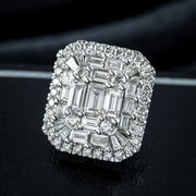 Art Deco Style Diamond Cluster Stud Earrings 18ct Gold 2.25ct Total