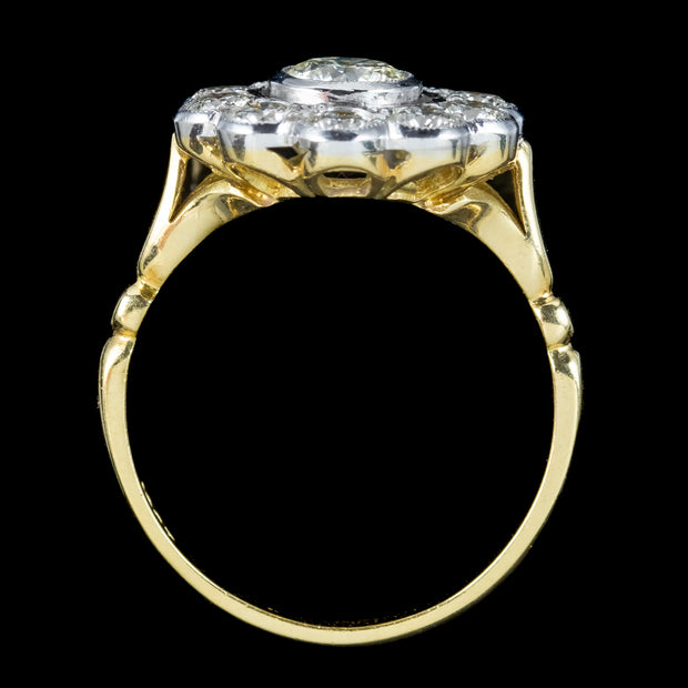 Art Deco Style Diamond Daisy Cluster Ring 1.7ct Diamond