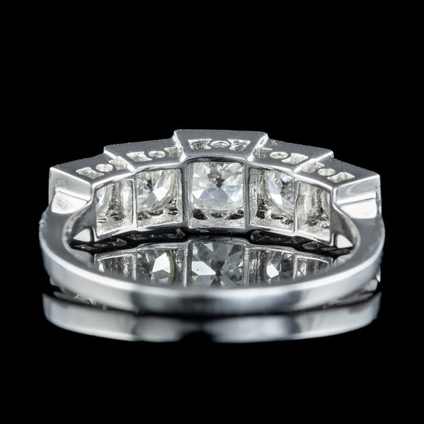 Art Deco Style Diamond Five Stone Ring 2ct Diamond