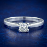 Art Deco Style Diamond Solitaire Ring 0.48ct Princess Cut Diamond