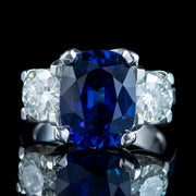 Art Deco Style Sapphire Moissanite Trilogy Ring 6ct Lab Created Sapphire
