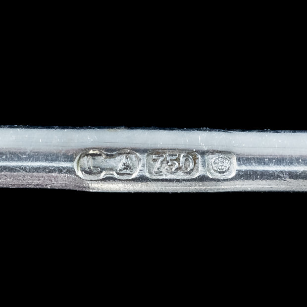 Art Deco Style Ruby Diamond Bar Brooch 18ct Gold