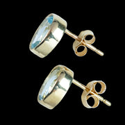 Edwardian Style Blue Topaz Stud Earrings 9ct Gold