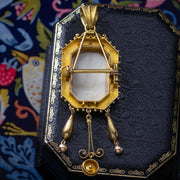 Antique Victorian Pendant Brooch Bird Nest Forget Me Not Portrait 18ct Gold