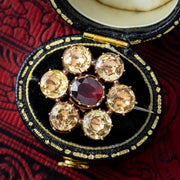 Antique Georgian Garnet Spinel Brooch 18ct Gold With Locket