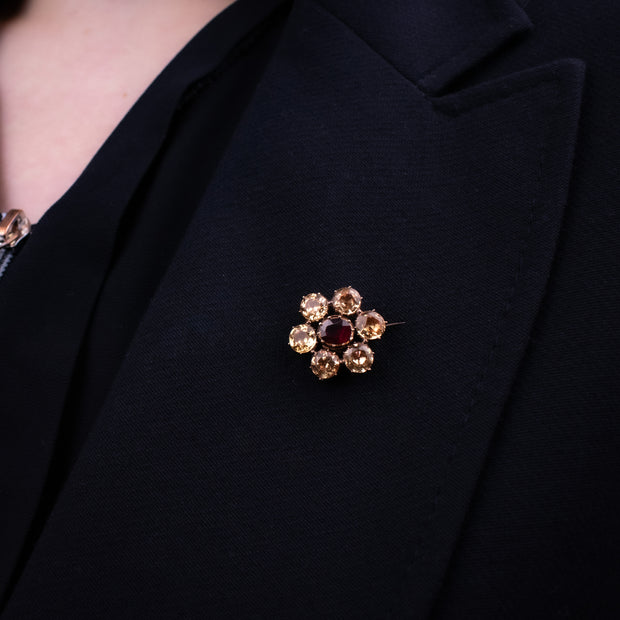Antique Georgian Garnet Spinel Brooch 18ct Gold With Locket