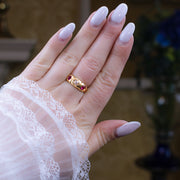 Antique Victorian Ruby Diamond Trilogy Ring Dated 1875