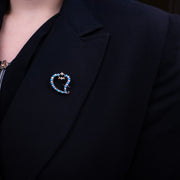 Antique Victorian Witches Heart Brooch Pearl Turquoise 18ct Gold