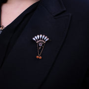 Antique Victorian Saphiret Fan Brooch
