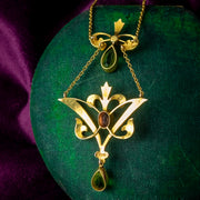 Antique Edwardian Suffragette Lavaliere Necklace 15ct Gold