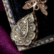Antique Victorian Diamond Drop Earrings 9ct Gold