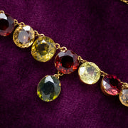 Antique Victorian Harlequin Necklace Multi-Gemstone 15ct Gold