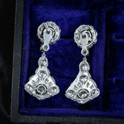 Antique Art Deco Diamond Earrings Night And Day 2.9ct Total