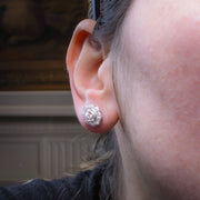 Antique Art Deco Diamond Earrings Night And Day 2.9ct Total