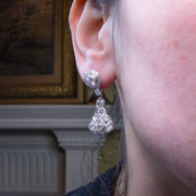 Antique Art Deco Diamond Earrings Night And Day 2.9ct Total