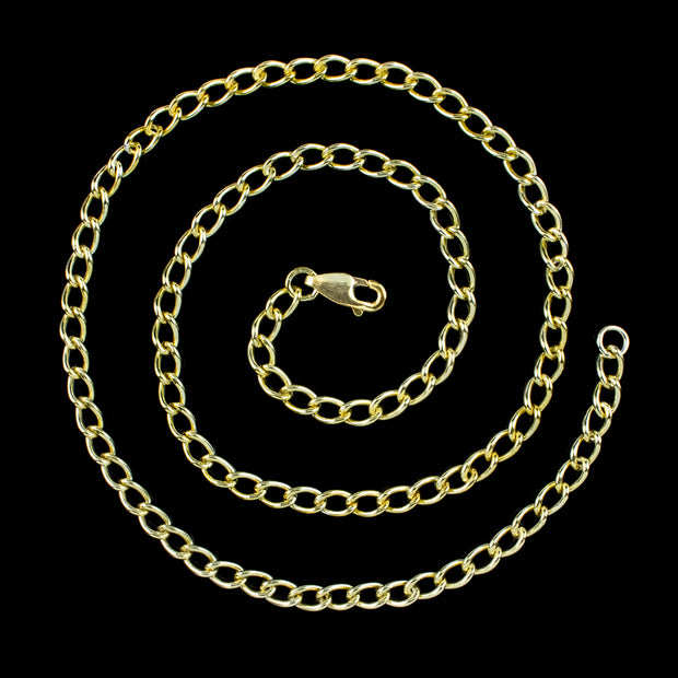 Curb Chain Necklace Sterling Silver 18ct Gold Gilt