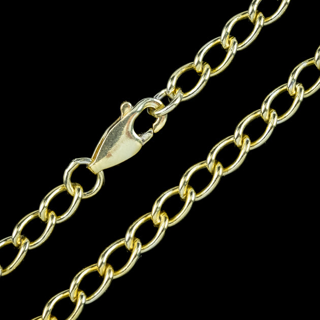 Curb Chain Necklace Sterling Silver 18ct Gold – Laurelle Antique Jewellery