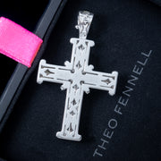 Diamond Cross Pendant 18ct Gold Theo Fennell With Box