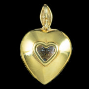 Edwardian Style Diamond Heart Pendant 2ct Total