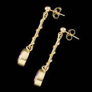 Edwardian Style Amethyst Drop Earrings 9ct Gold