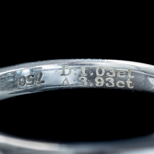 Edwardian Style Aquamarine Diamond Cluster Ring 3.93ct Aqua