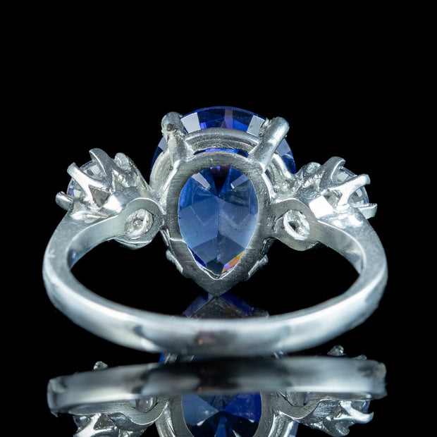 Edwardian Style Cz Tanzanite Trilogy Ring