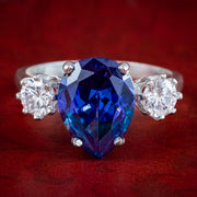 Edwardian Style Cz Tanzanite Trilogy Ring