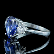 Edwardian Style Cz Tanzanite Trilogy Ring