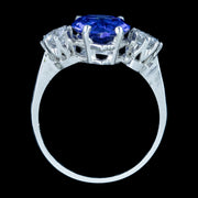 Edwardian Style Cz Tanzanite Trilogy Ring