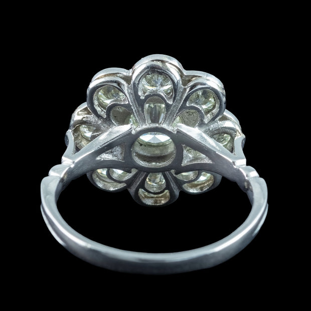 Edwardian Style Diamond Cluster Ring 2.36ct Total