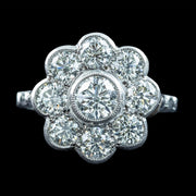 Edwardian Style Diamond Cluster Ring 2.36ct Total