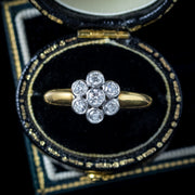 Edwardian Style Diamond Daisy Cluster Ring 0.70ct Of Diamond